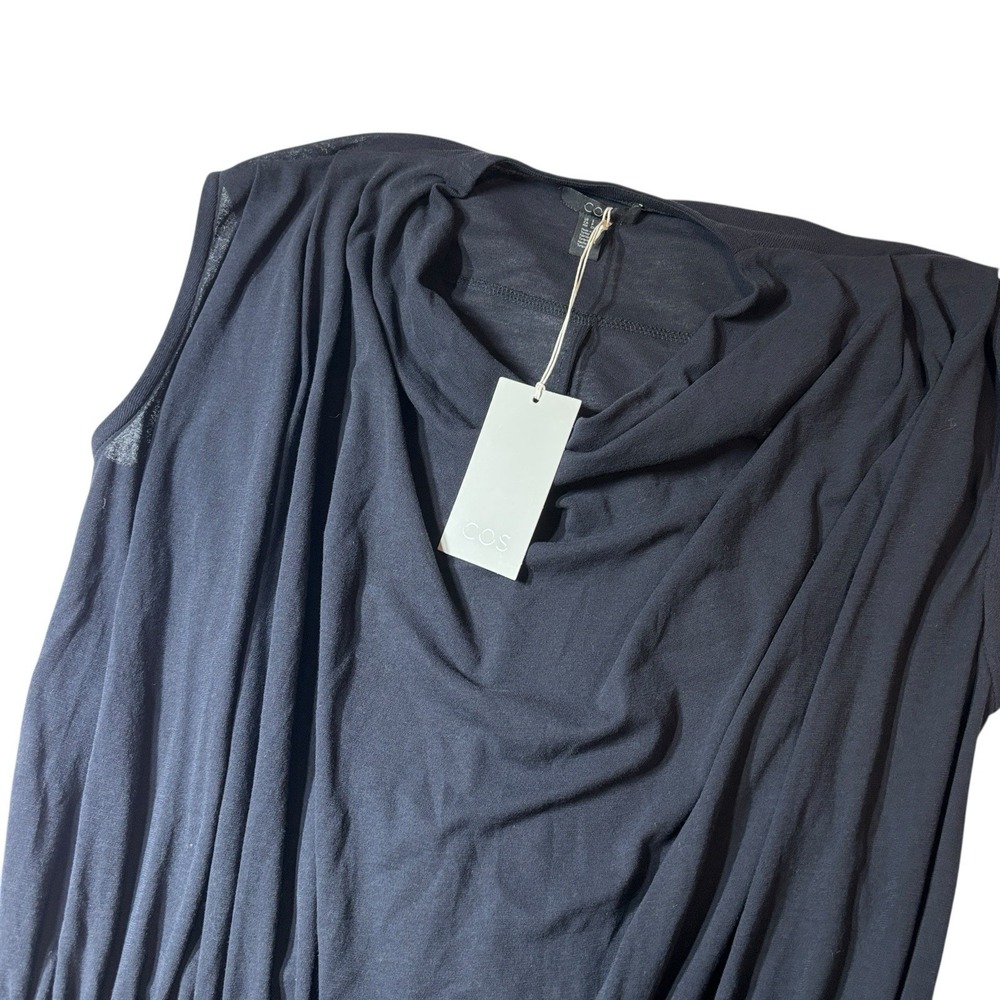 COS Cowl‎ Neck Sleeveless Relaxed Dress Size Small Navy - Picture 2 of 9